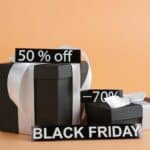 Black Gift Boxes With Discount Signs