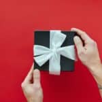 Black Gift Box With White Ribbon