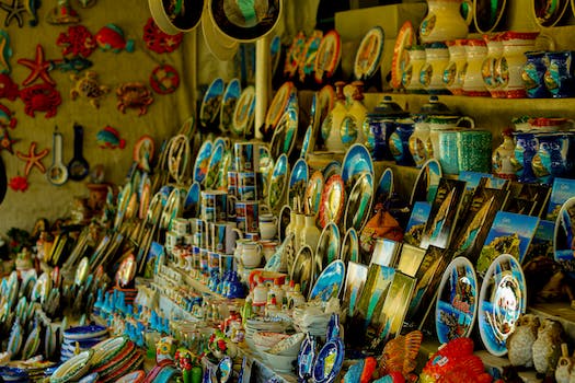 Different Kinds of Ceramic Souvenir on a Stall