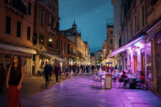 People Walking on the Street of Venice