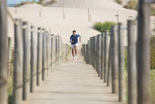 Man Running on a Boardwalk