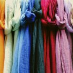 Multicolored linen fabrics for sale in shop